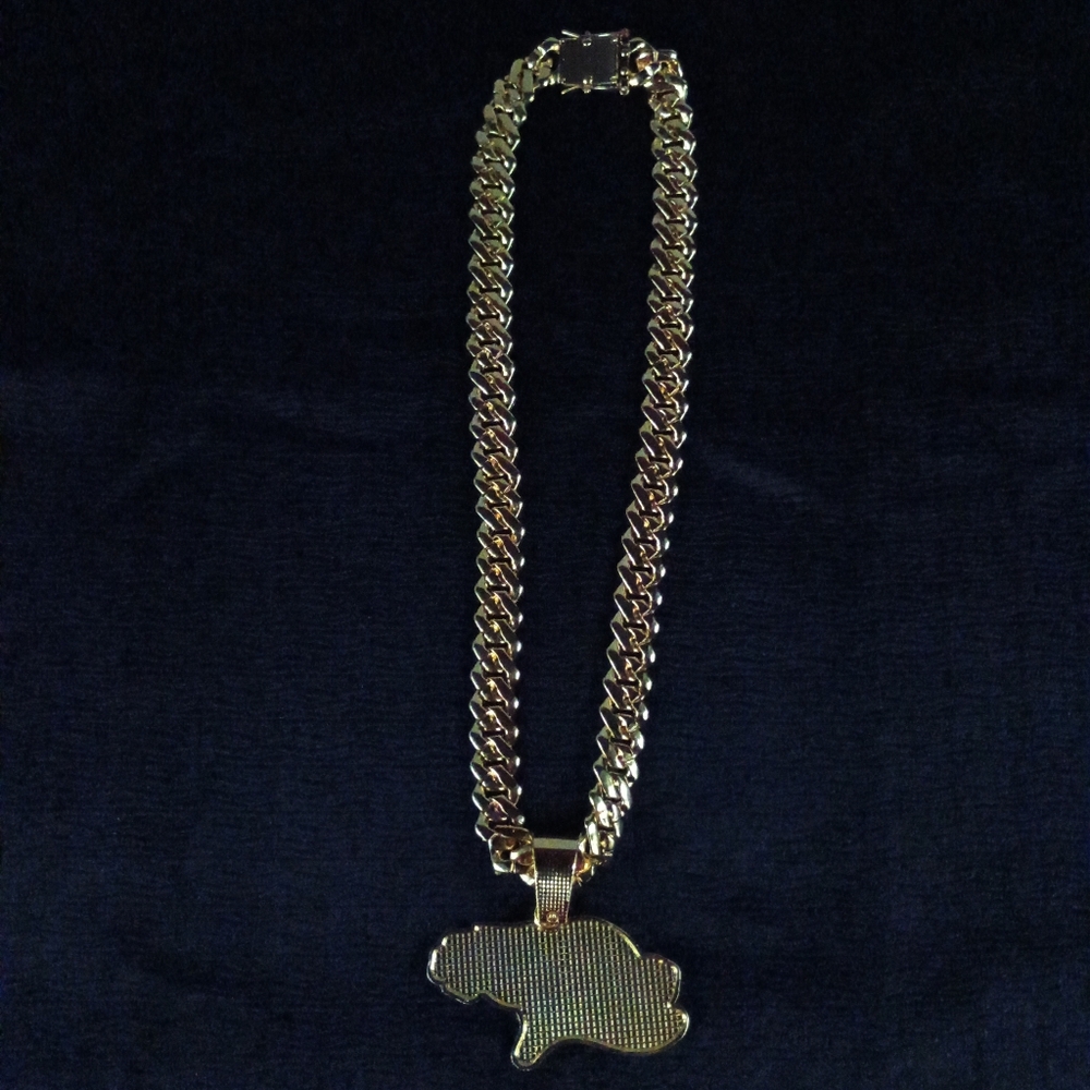 NFL Denver Broncos 20 Inch Necklace Pendant Cuban Chain Link Football Jewelry - Picture 6 of 6